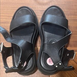 Platform Black Strappy Sandals